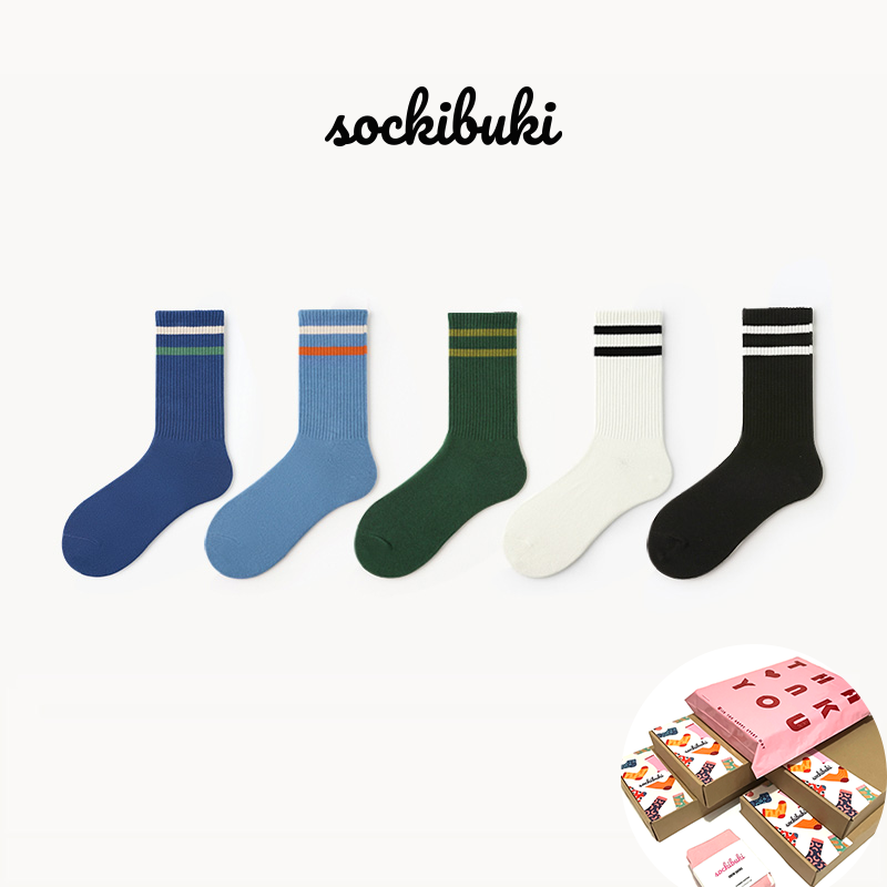 Color Stripe Socks 5 Pairs Box