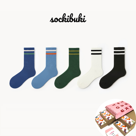 Color Stripe Socks 5 Pairs Box