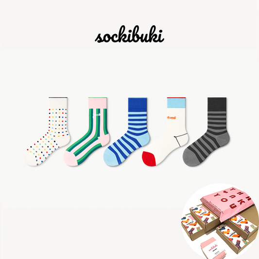 Wonder Stripe Socks 5 Pairs Box