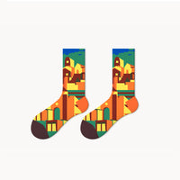 Rural Painting Socks 5 Pairs Box