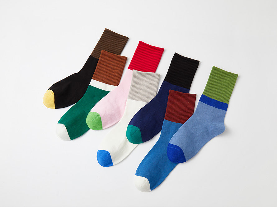 Color Block Crew Socks 7 Pairs Box