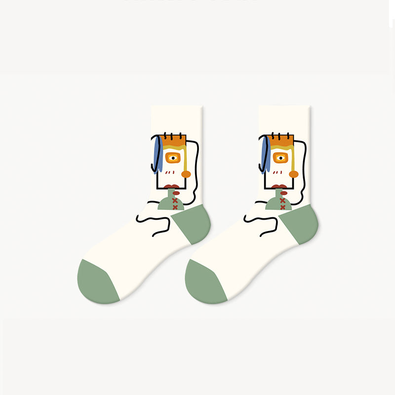 Abstract Painting Art Socks 5 Pairs Box